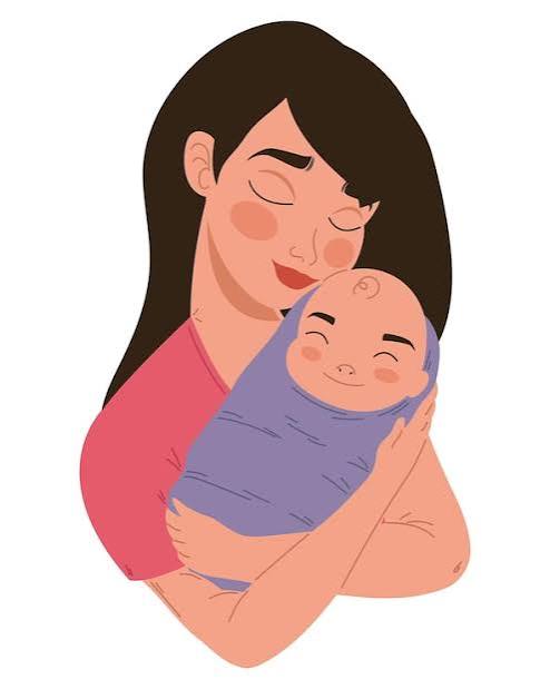 Mãe segurando seu bebê